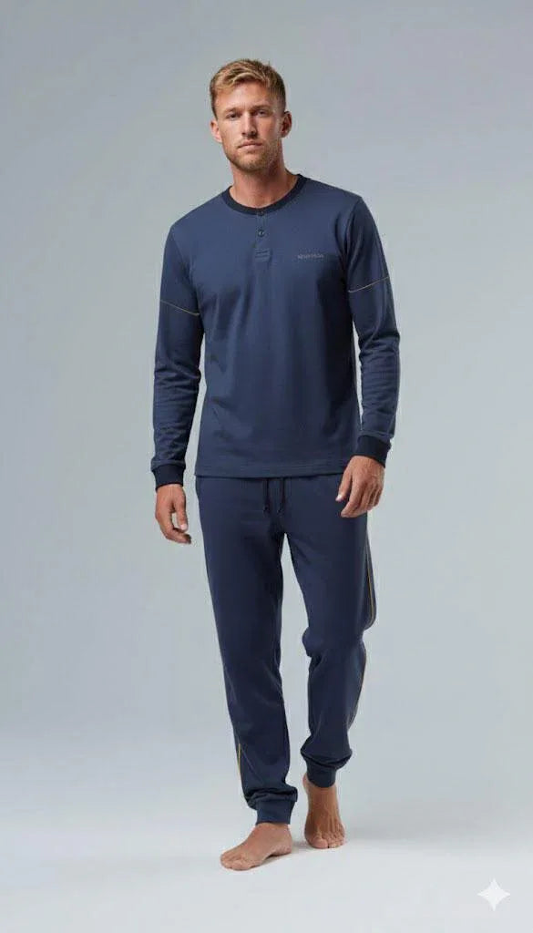 Pigiama Lungo Mayron Uomo Hom – Cotone Morbido Con Coulisse