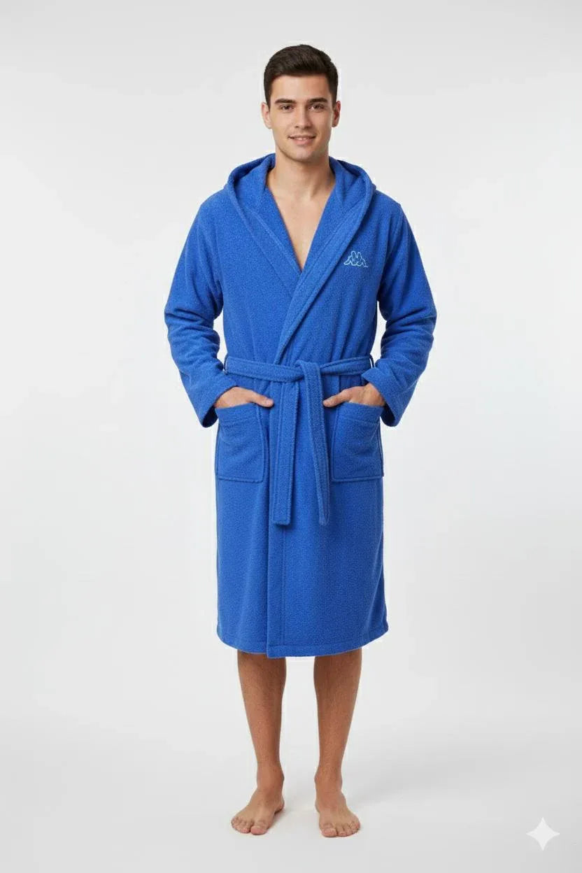 COTTON JOY - POWER. Accappatoio cappuccio. Uomo, donna con borsetta COTTON JOY - POWER. Accappatoio cappuccio. Uomo, donna con borsetta