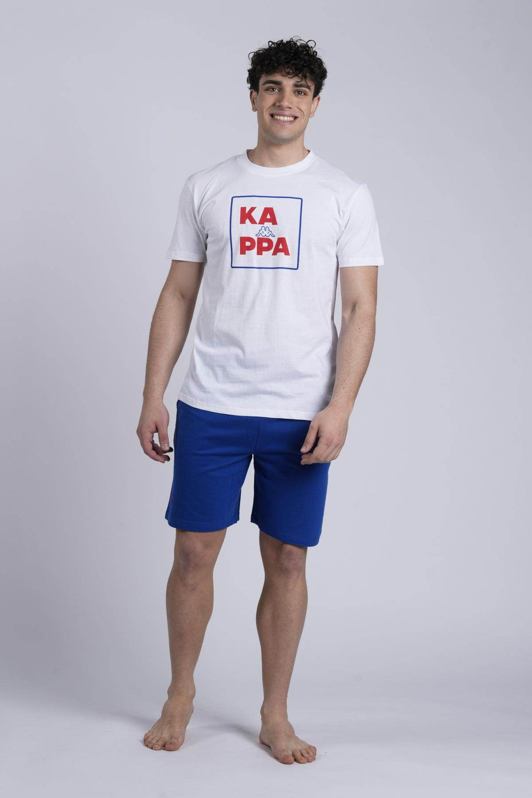 Pigiama Uomo Mezza Manica Jersey Pantalone Corto Felpa Non Garzata - - KAPPA