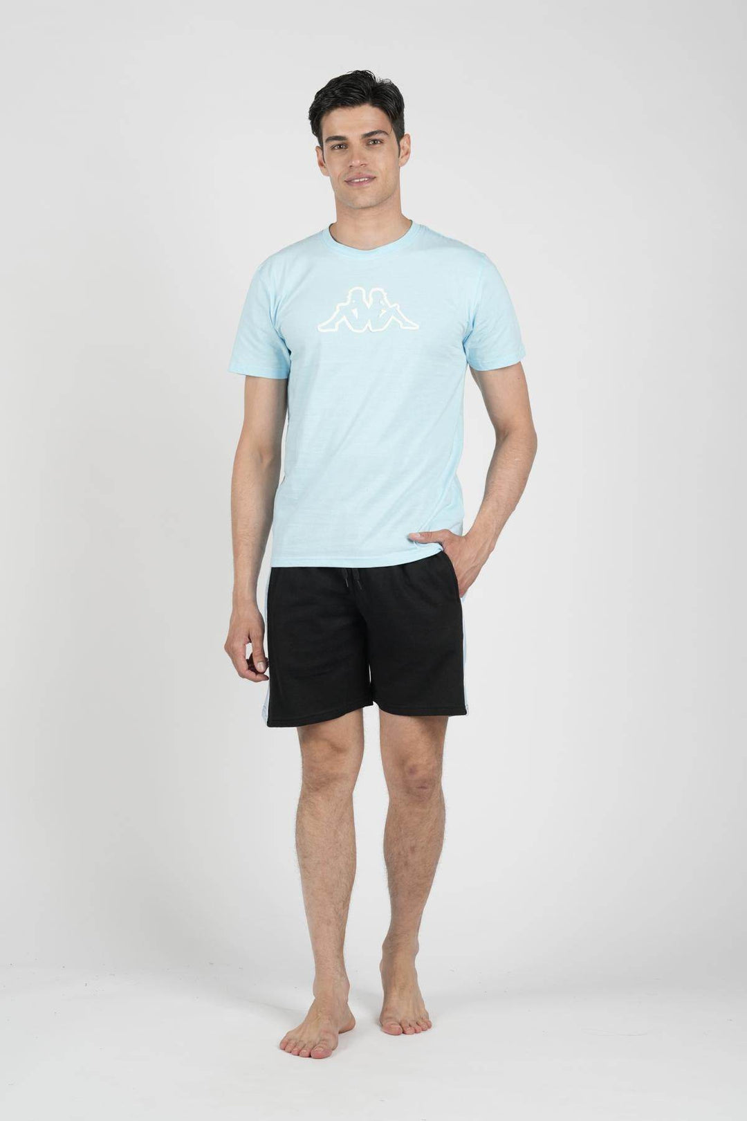 Pigiama Uomo Mezza Manica Jersey Pantalone Corto Felpa Non Garzata - - KAPPA