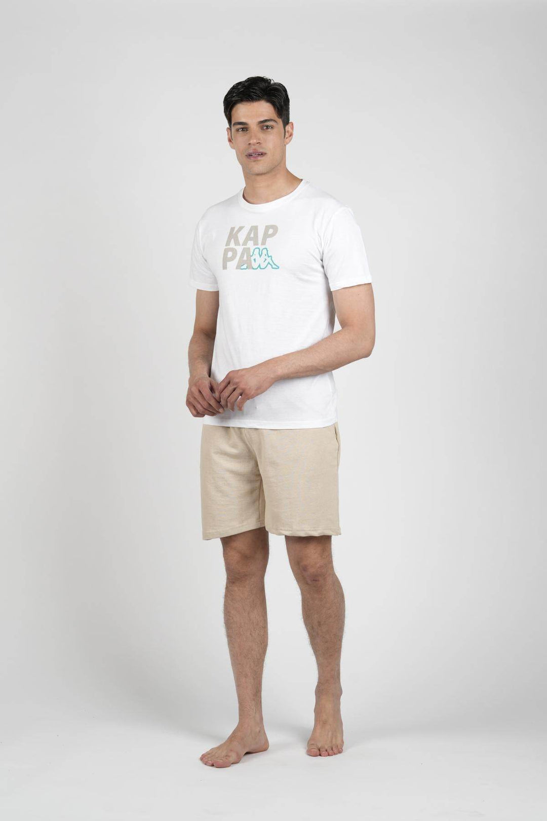 Pigiama Uomo Mezza Manica Jersey Pantalone Corto Felpa Non Garzata - - KAPPA