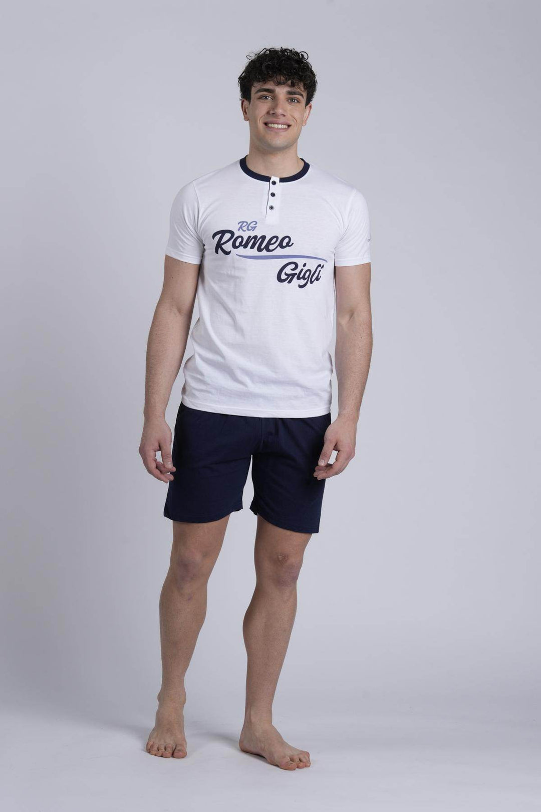 Pigiama Uomo Mezza Manica Pantalone Corto - - ROMEO GIGLI