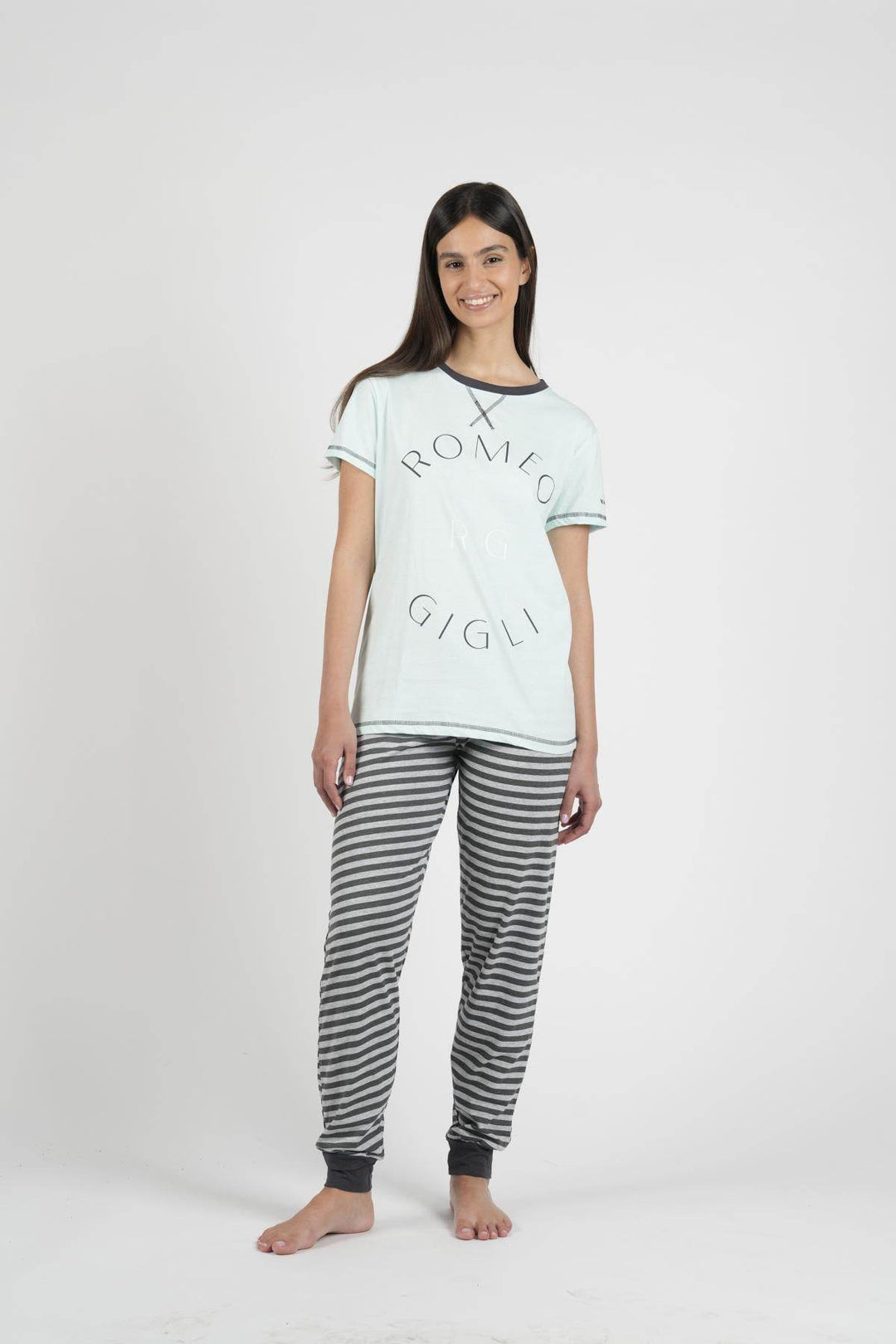 Pigiama Donna Mezza Manica Pantalone Lungo - - ROMEO GIGLI