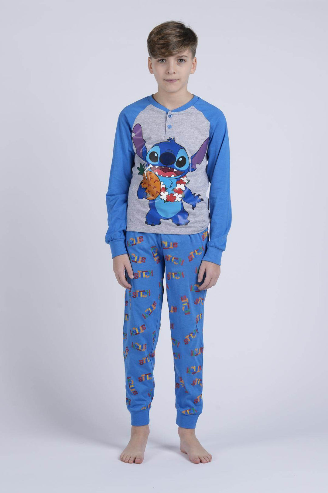 Pigiama Bimbo Manica Lunga Pantalone Lungo Disegno Stitch - - DISNEY/MARVEL