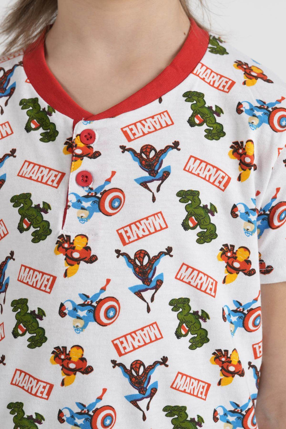 Pigiama Bimbo Mezza Manica Pantalone Corto Disegno Marvel - - DISNEY/MARVEL