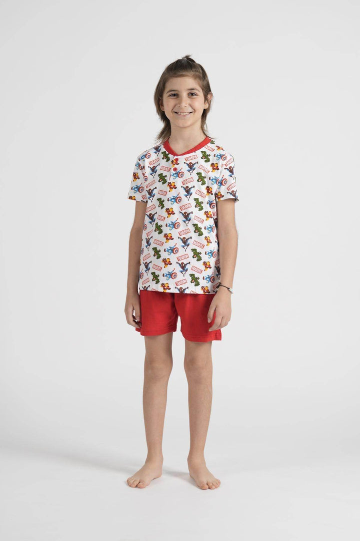 Pigiama Bimbo Mezza Manica Pantalone Corto Disegno Marvel - - DISNEY/MARVEL
