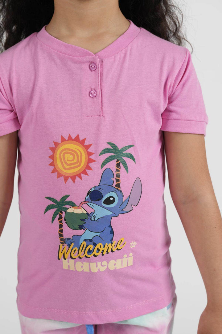 Pigiama Bimba Mezza Manica Pantalone Corto Disegno Stitch - - DISNEY/MARVEL