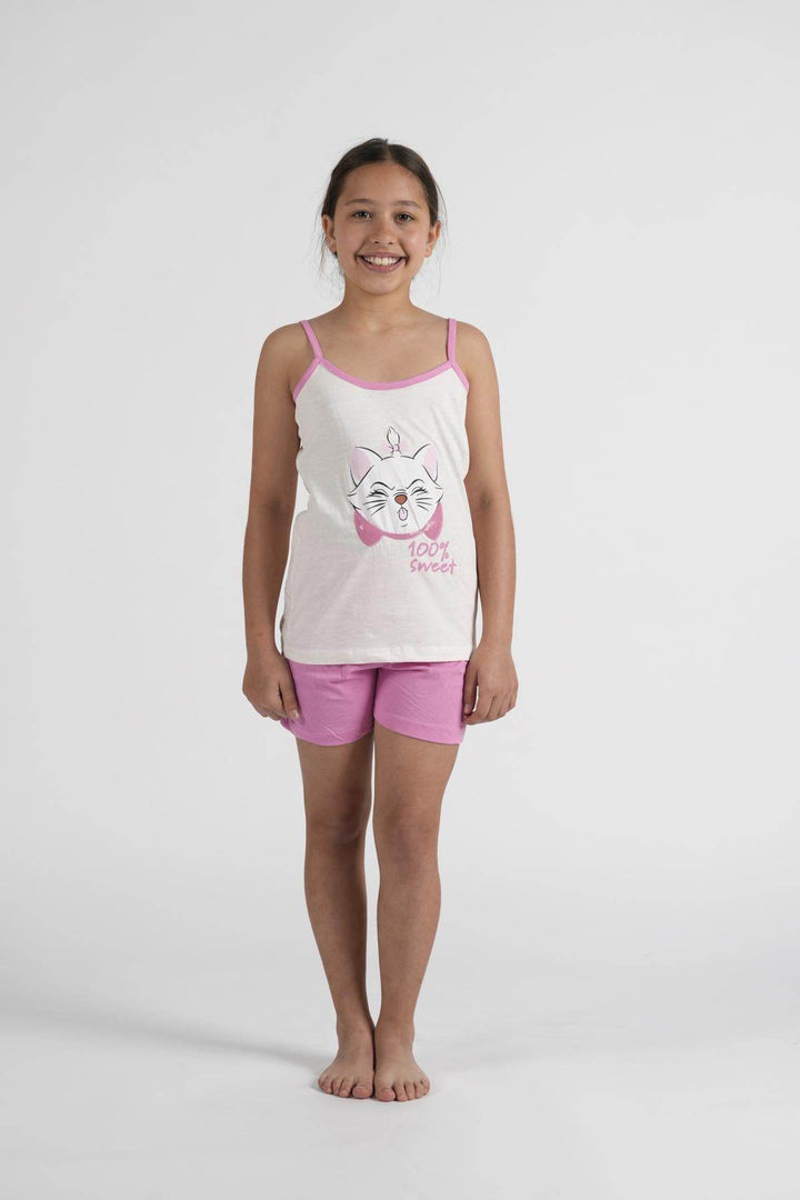 Pigiama Bimba Spallina Pantalone Corto Disegno Aristogatti Marie - - DISNEY/MARVEL