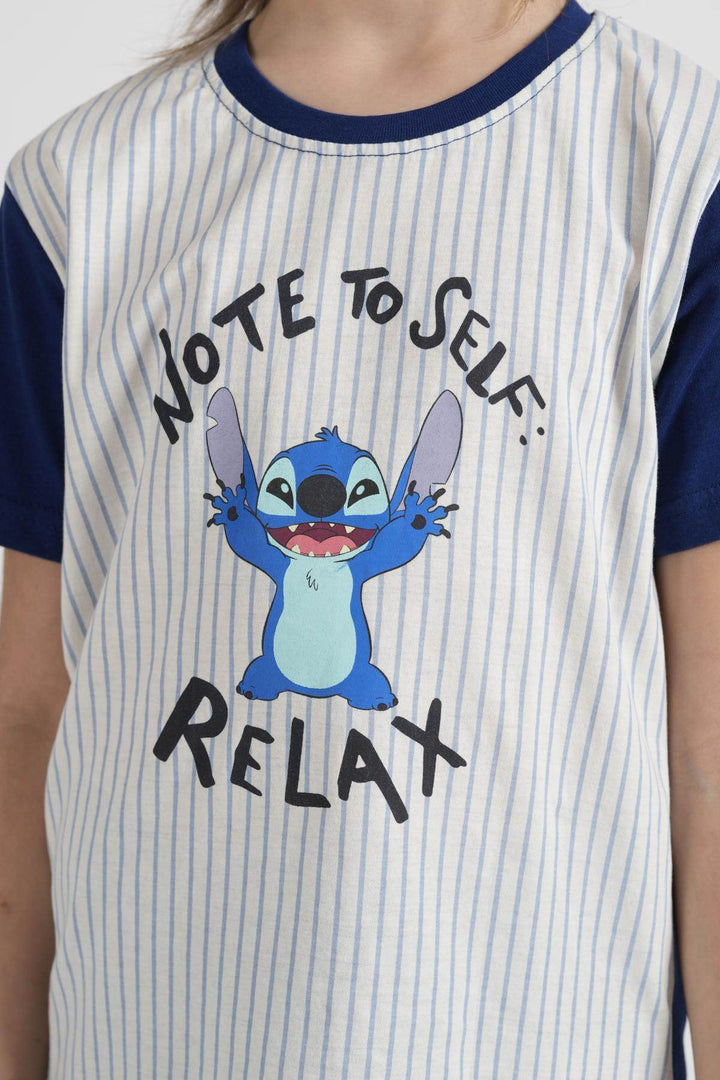 Pigiama Bimbo Mezza Manica Pantalone Lungo Disegno Stitch - - DISNEY/MARVEL