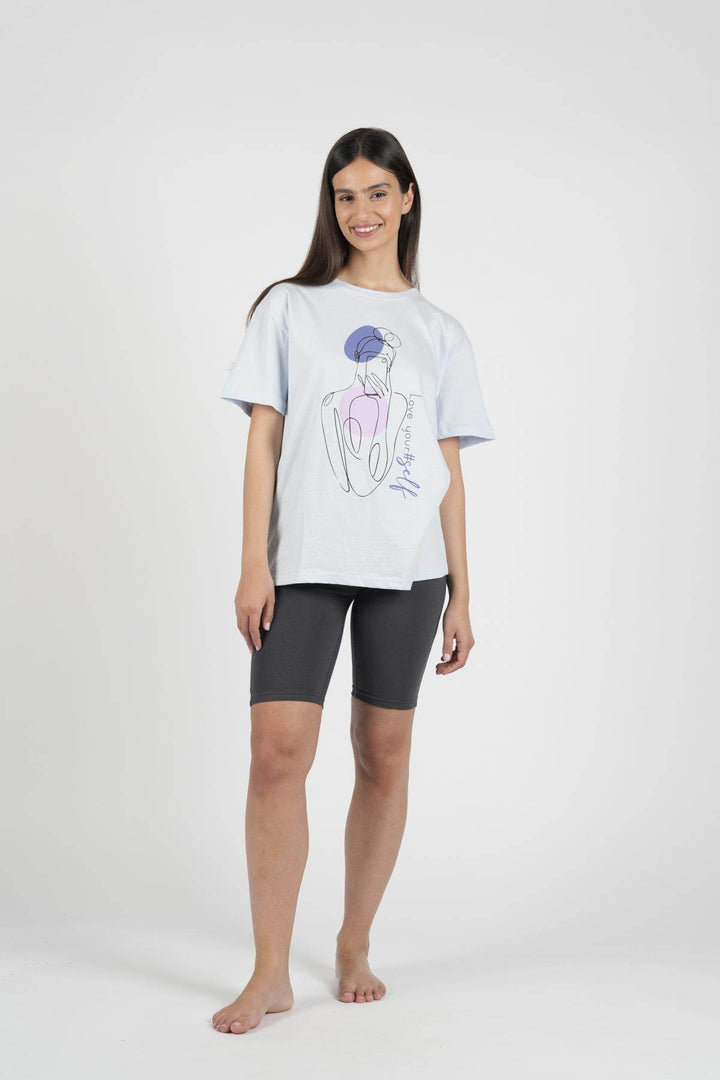 Pigiama Donna Mezza Manica Ciclista - - LOV IT