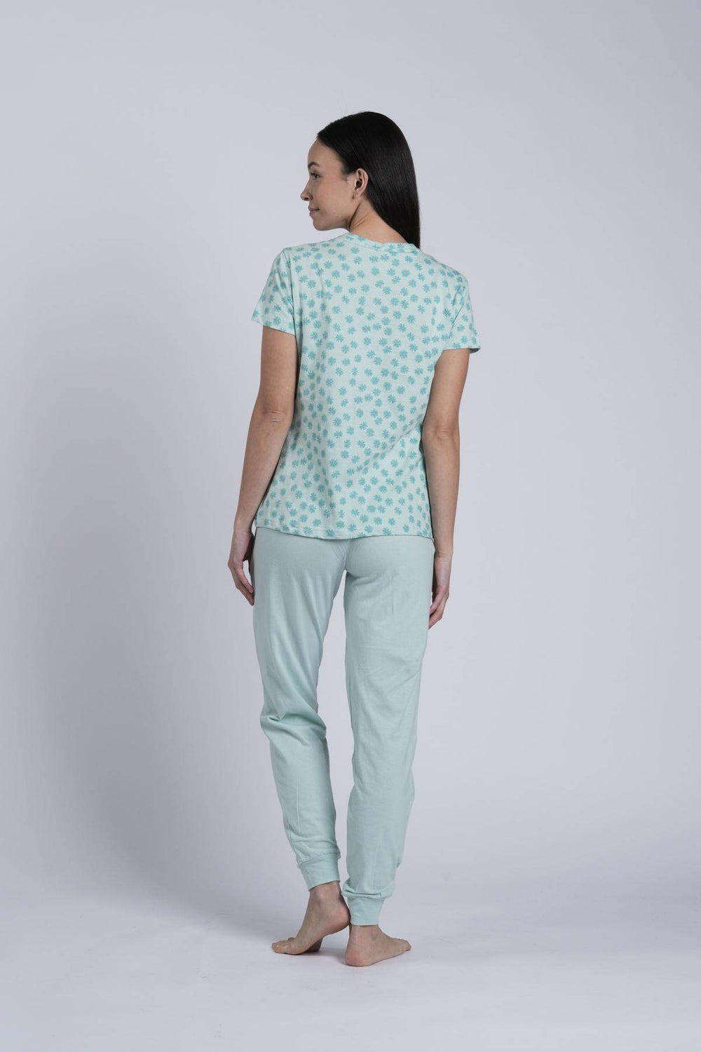 Pigiama Donna Serafino Mezza Manica Pantalone Lungo - - LOV IT
