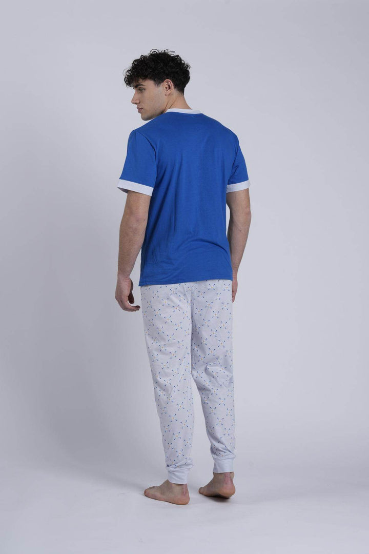 Pigiama Uomo Aperto Mezza Manica Pantalone Lungo - - KIWEAR