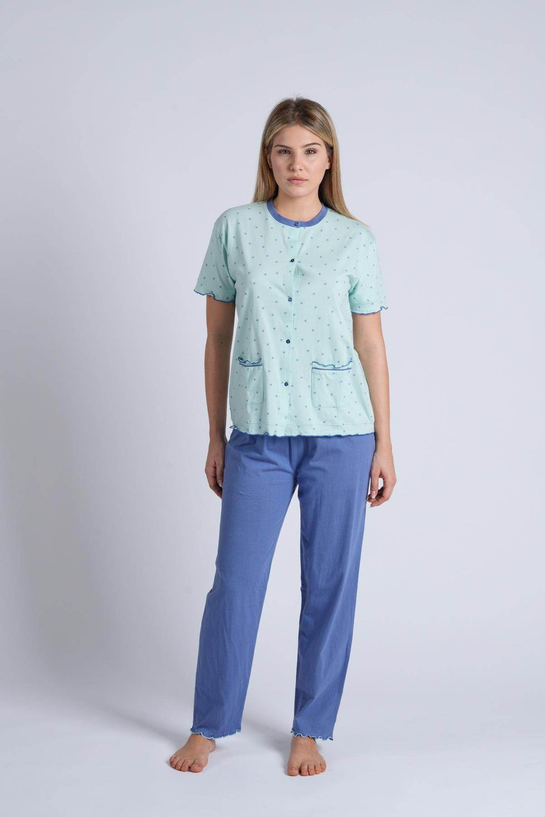 Pigiama Donna Mezza Manica Pantalone Lungo - - KIWEAR