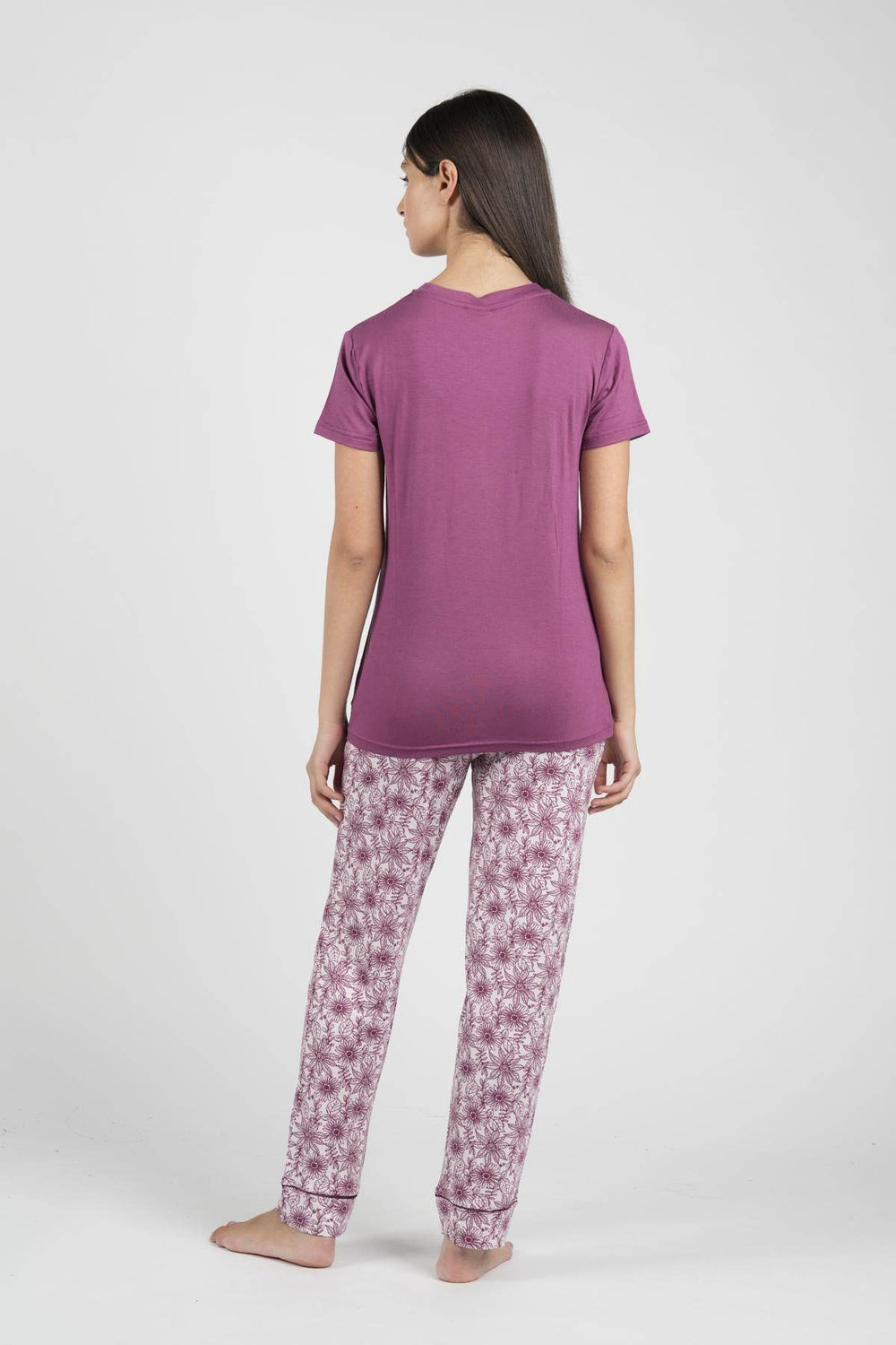 Pigiama Donna Viscosa Mezza Manica Pantalone Lungo - - LOV IT