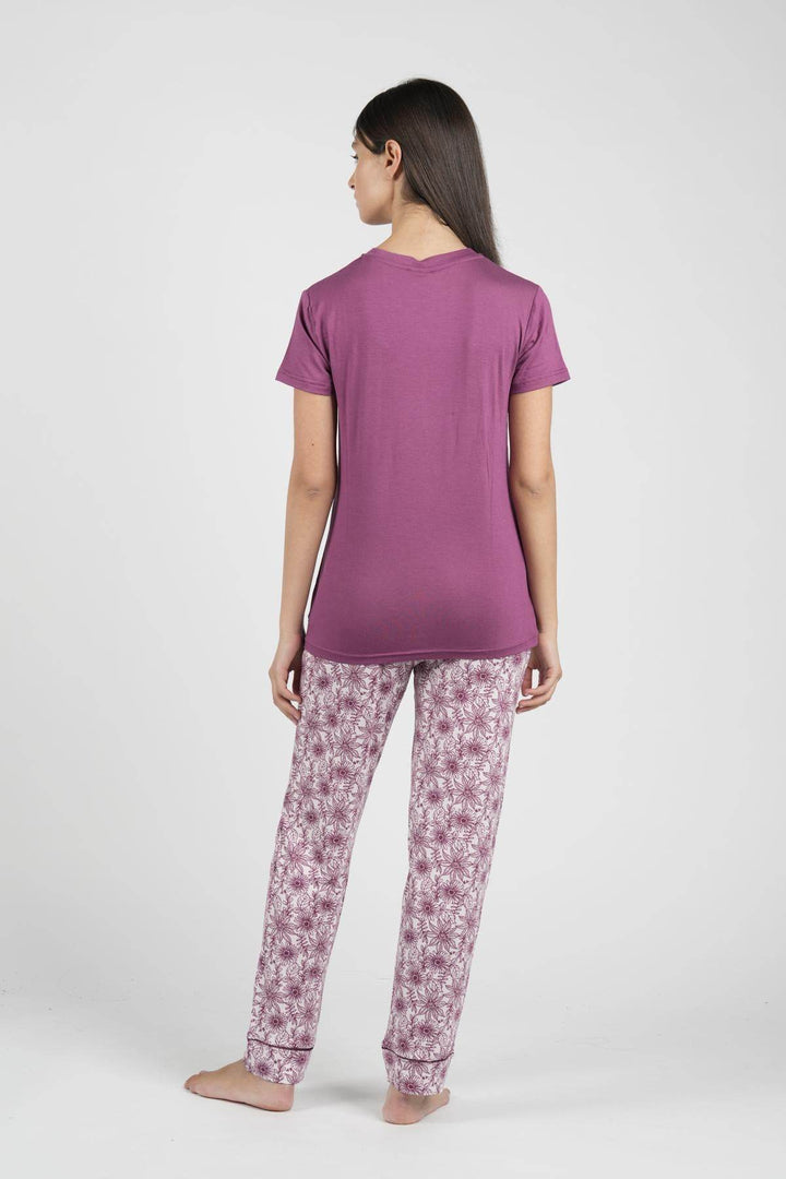 Pigiama Donna Viscosa Mezza Manica Pantalone Lungo - - LOV IT