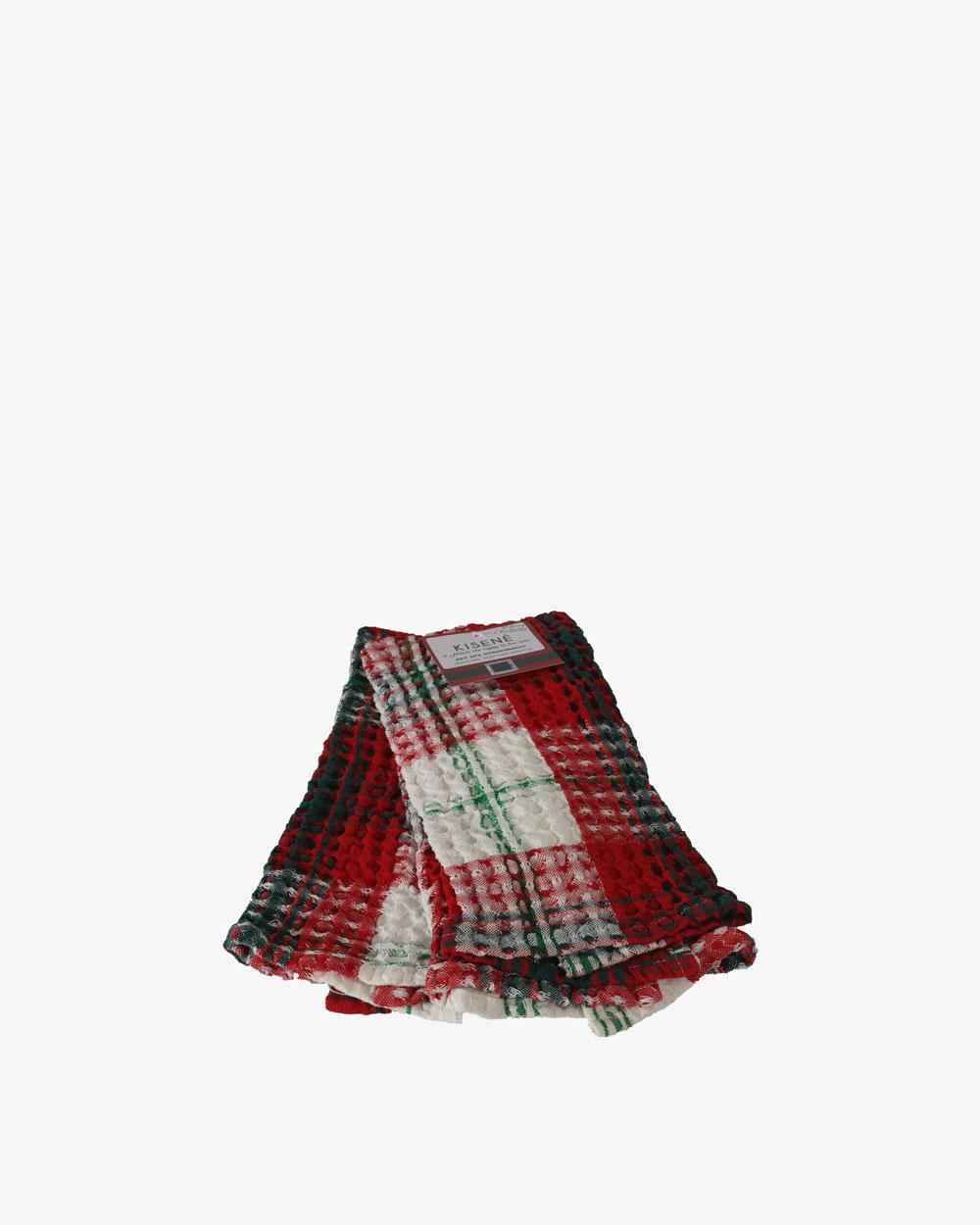 Strofinacci Waffle Kisenè Natale Disegno Scottish