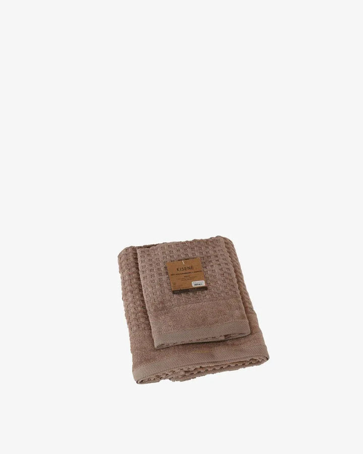 Set 1+1 Asciugami + Asciugamano Ospite Check Velour - Kisené