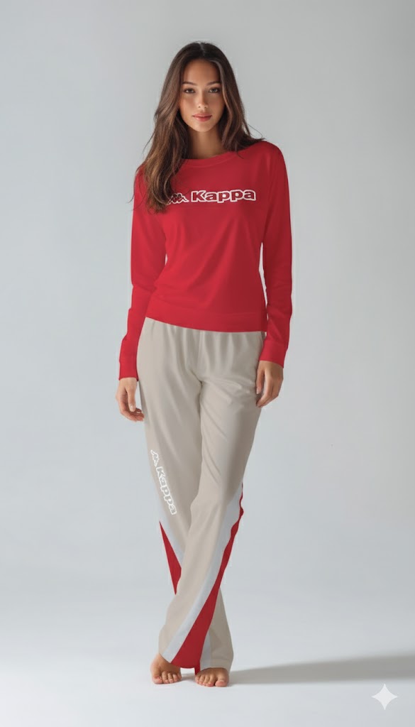 Set Donna Manica Lunga Pantalone Lungo Felpa Non Garzata