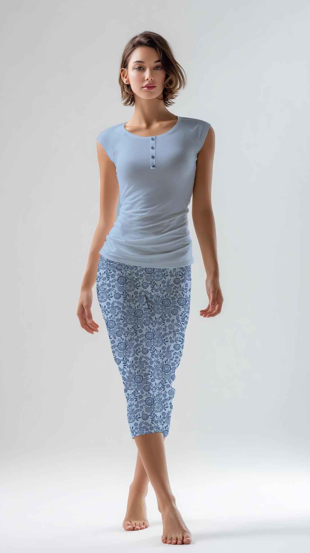 Pigiama Donna Kiwear Jersey Smanicato Comfort