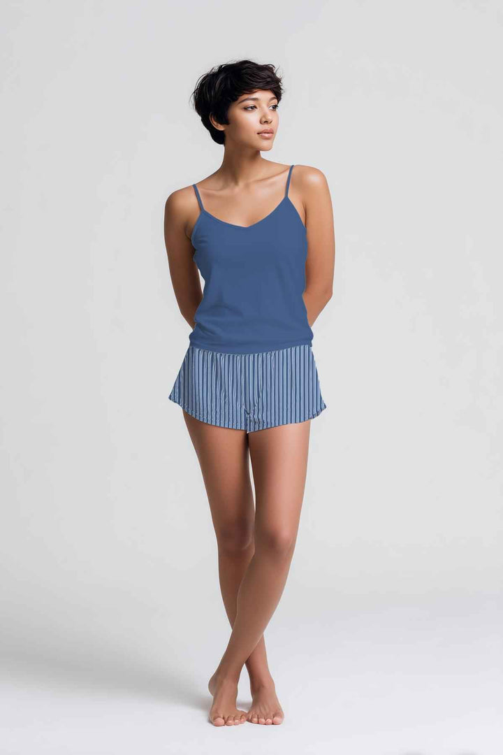 Pigiama Donna Spallina Pantalone Corto