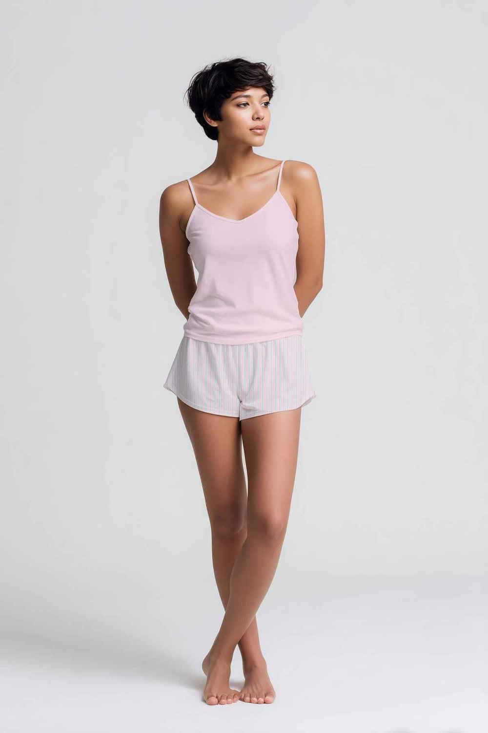 Pigiama Donna Spallina Pantalone Corto