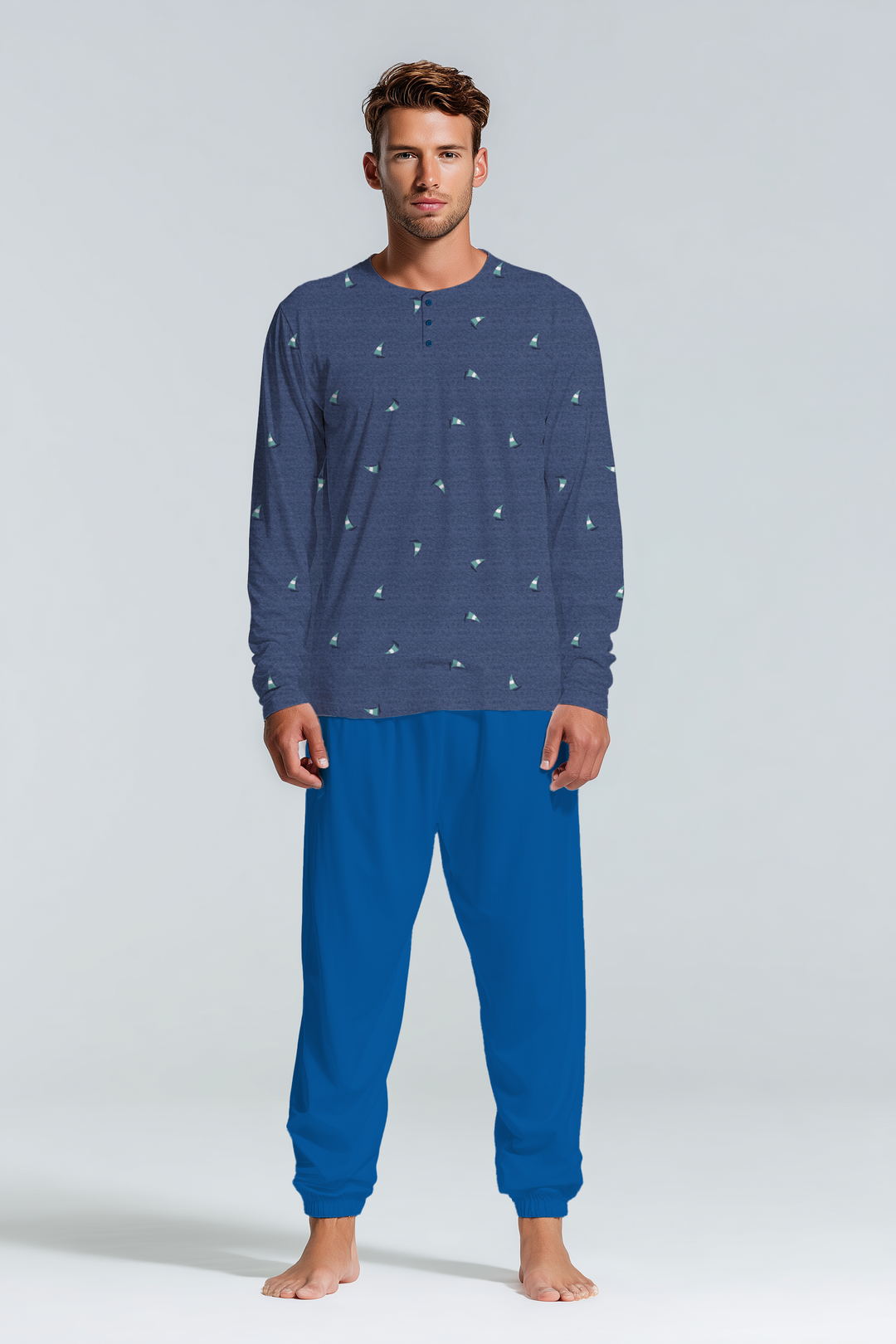 Kiwear Pigiama Lungo Uomo Jersey Comfort
