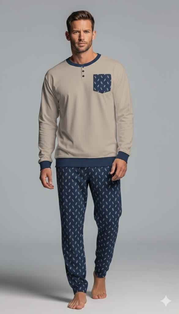 Pigiama Uomo Kiwear Lungo in Jersey Morbido