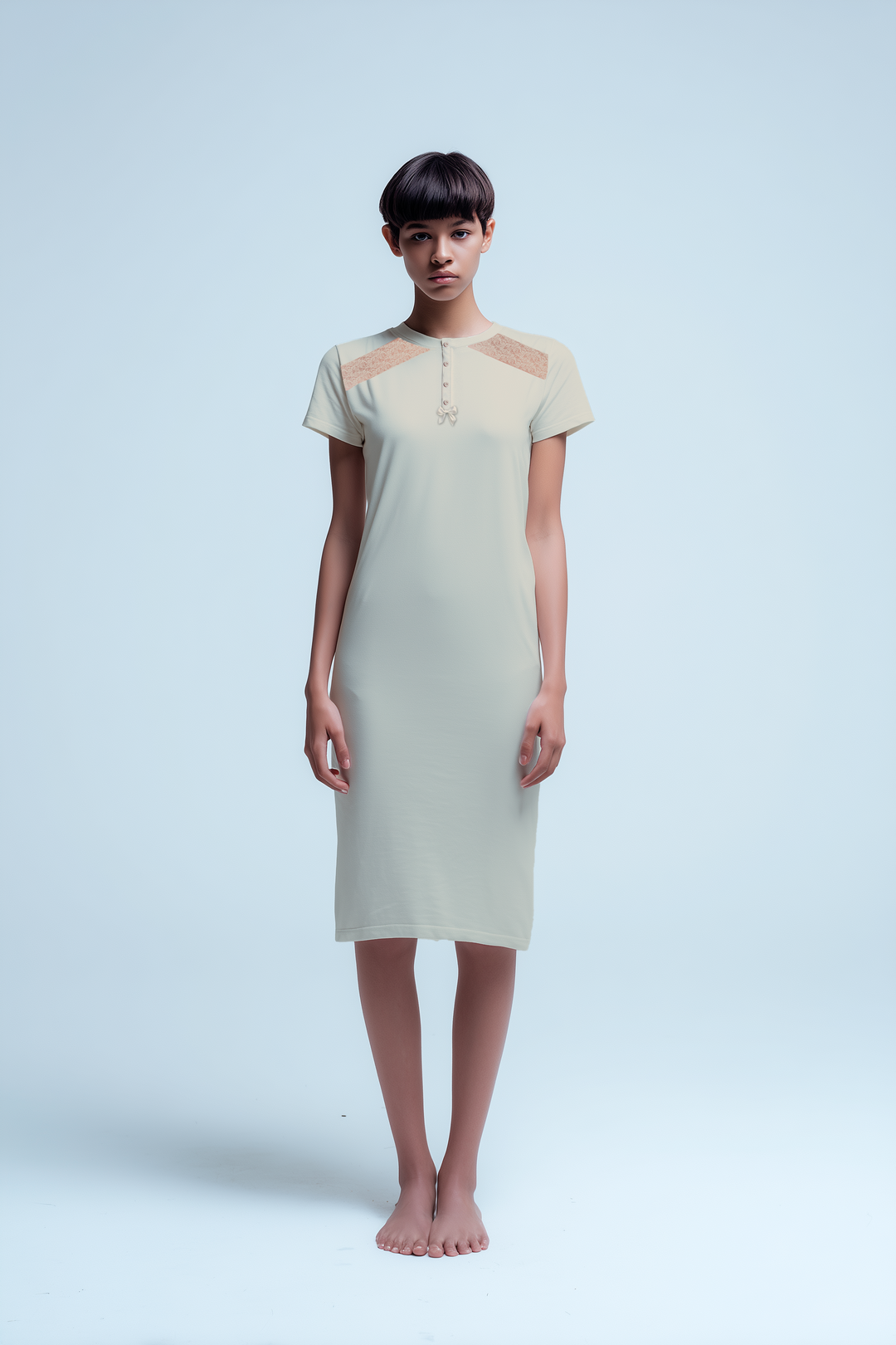 Camicia da notte Kiwear Jersey Donna a Manica Corta - Vestibilità Lunga