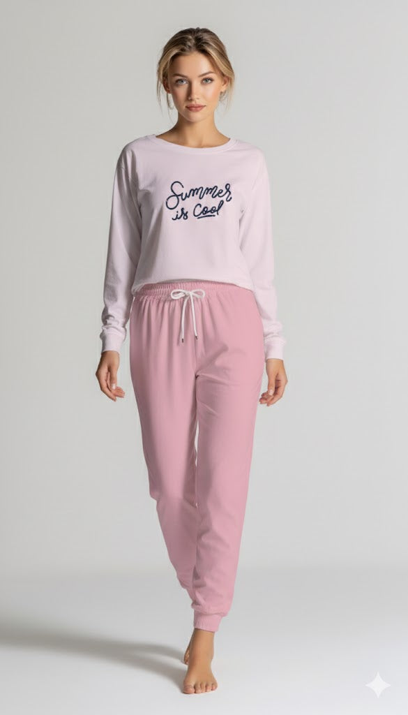 Pigiama Donna  Manica Lunga Pantalone Lungo