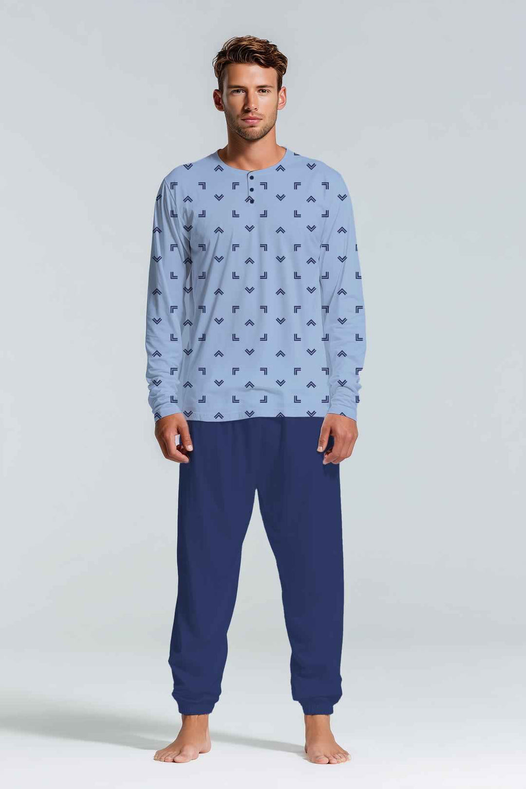 Pigiama Uomo Kiwear in Jersey Manica Lunga e Pantalone Lungo