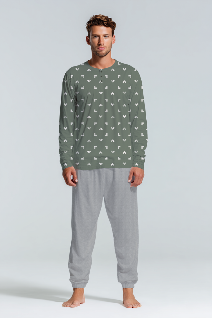Pigiama Uomo Kiwear in Jersey Manica Lunga e Pantalone Lungo