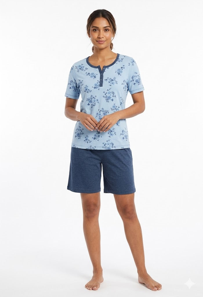 Pigiama Donna Kiwear Jersey Estivo 3 Pezzi