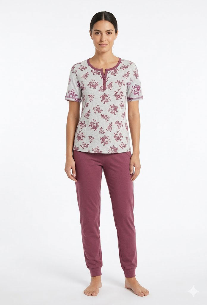 Pigiama Donna Kiwear Jersey Estivo 3 Pezzi