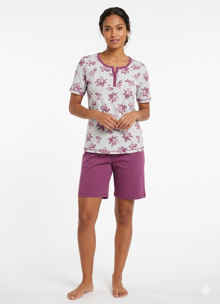 Pigiama Donna Kiwear Jersey Estivo 3 Pezzi