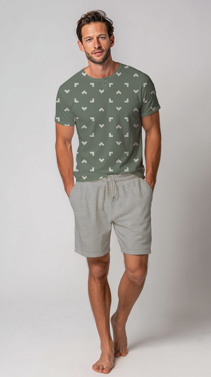 Pigiama Uomo Mezza Manica Pantalone Corto