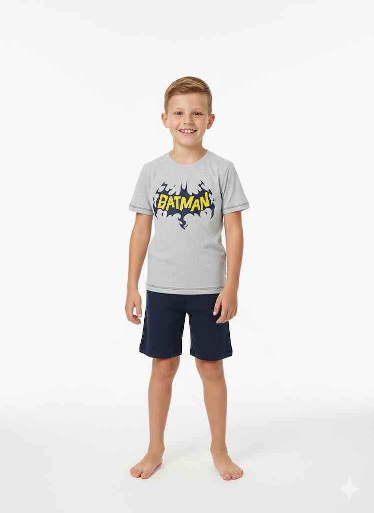 Pigiama Bimbo Mezza Manica Pantalone Corto Disegno Batman