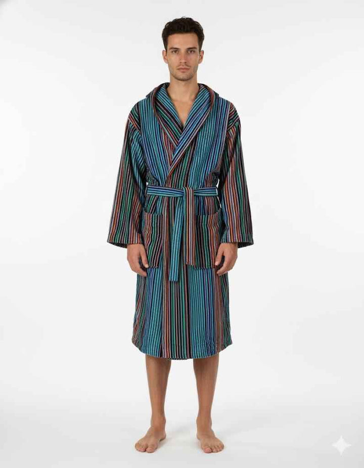 Kisené Accappatoio Velour Disegno Righe