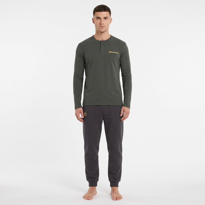 Superga Jersey Garzato - Pigiama Uomo Lungo Morbido