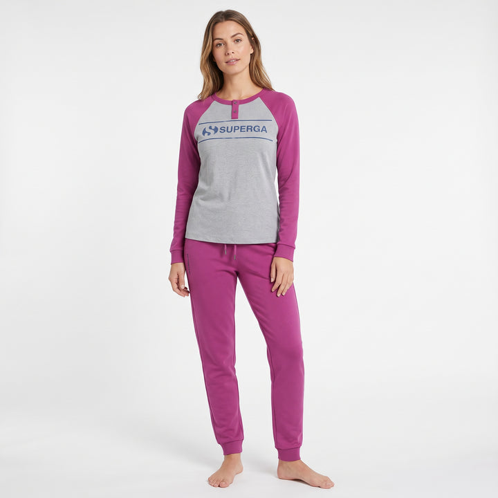 Pigiama Donna Superga Jersey Garzato - Comfort Lungo