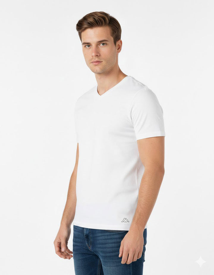 T-Shirt Uomo Kappa Maniche Corte a V Maniche Corte