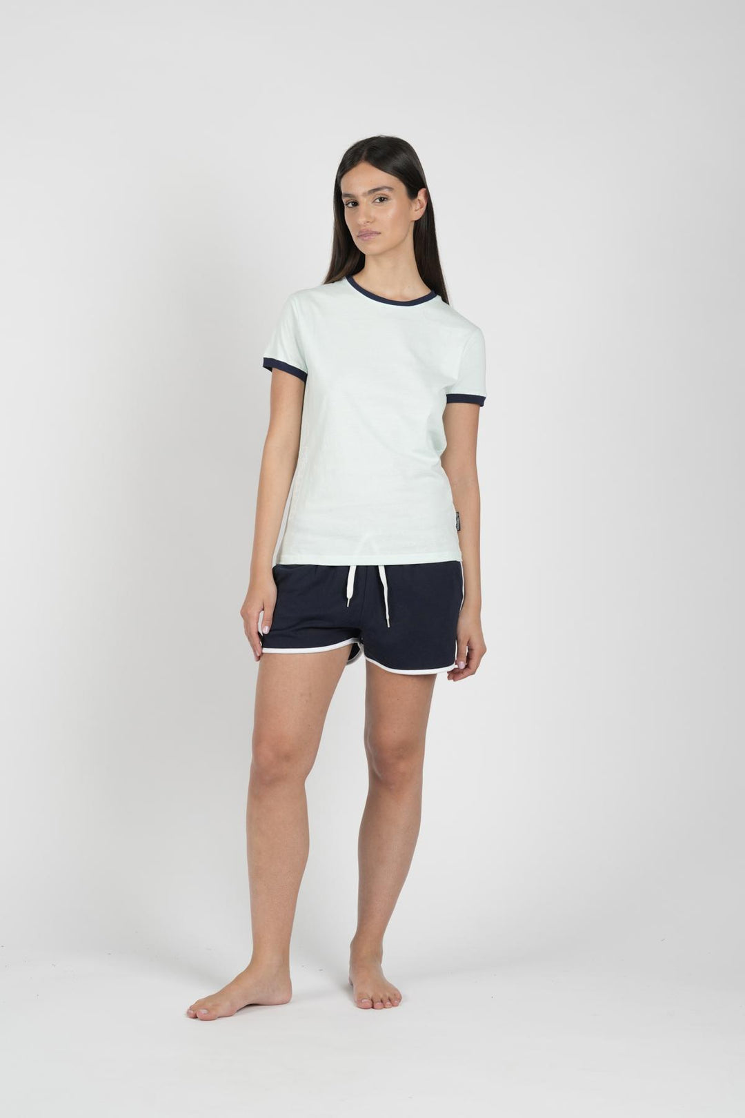 Pigiama Donna Mezza Manica Jersey Pantalone Corto Felpa Non Garzata
