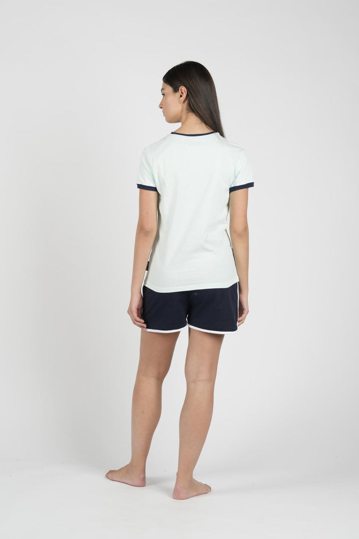 Pigiama Donna Mezza Manica Jersey Pantalone Corto Felpa Non Garzata