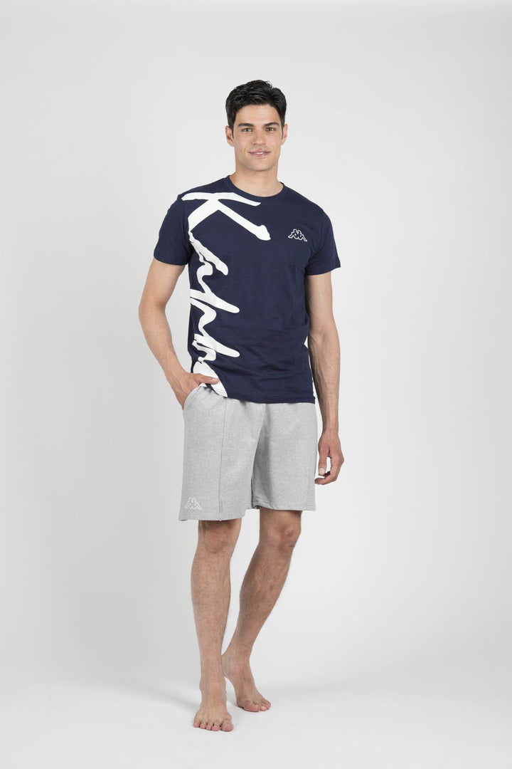 Pigiama Uomo Mezza Manica Jersey Pantalone Corto Felpa Non Garzata - - KAPPA