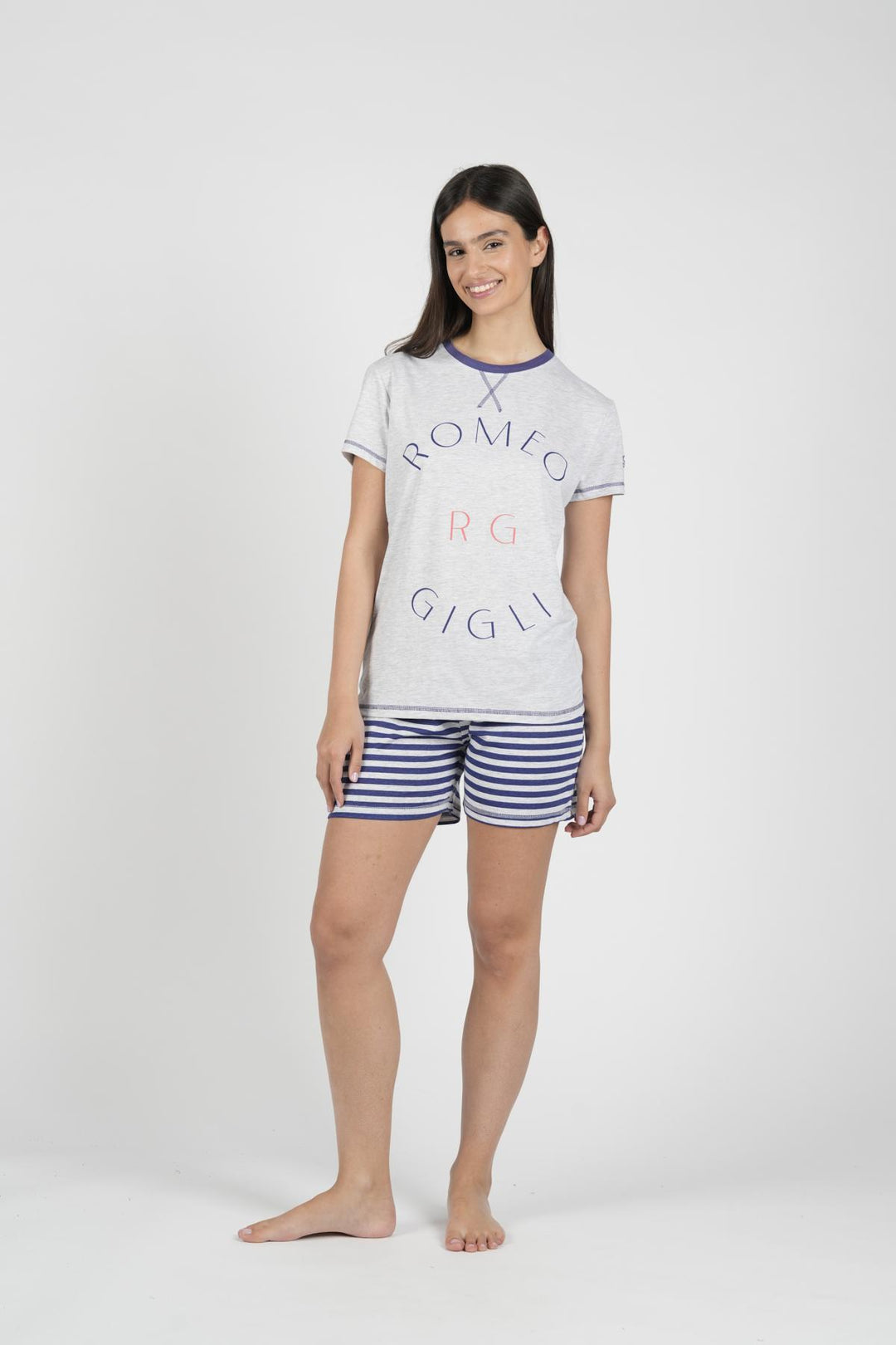 Pigiama Donna Mezza Manica Pantalone Corto