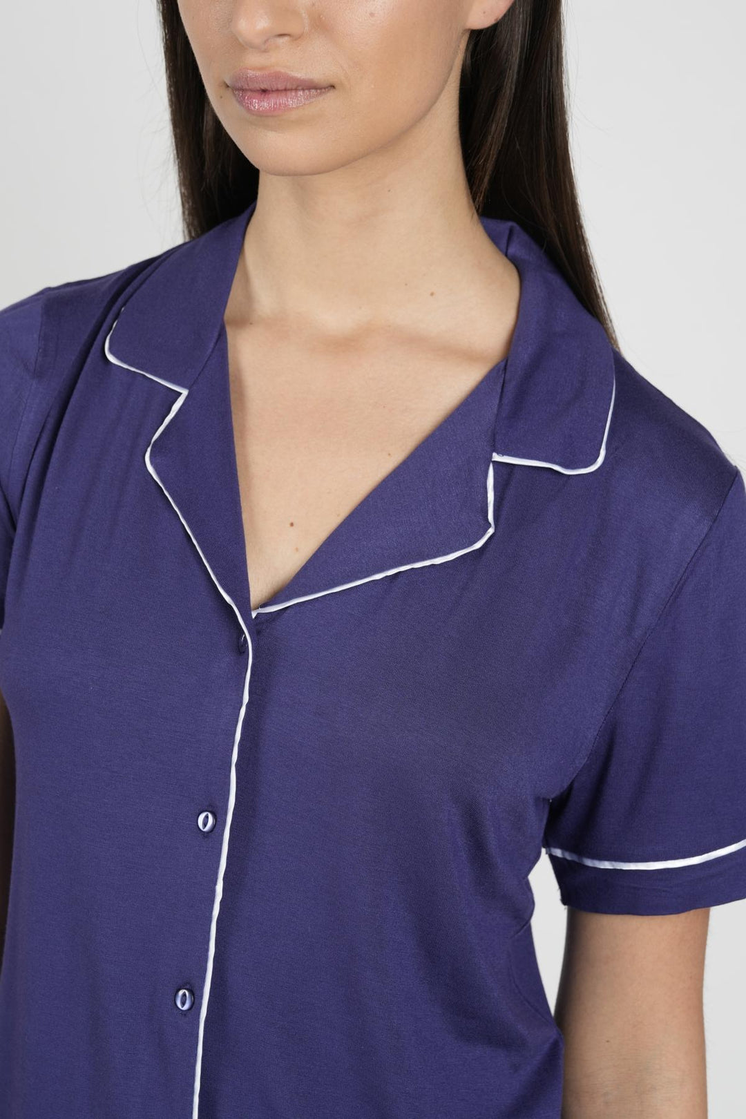 Pigiama Donna Viscosa Mezza Manica Pantalone Corto Aperto