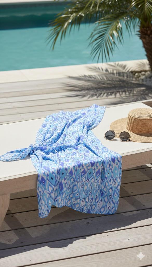 Pareo Stampato Disegno Santorini - Kisené