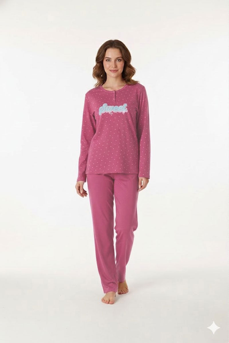 Lov It: Pigiama Lungo Donna Caldo Cotone