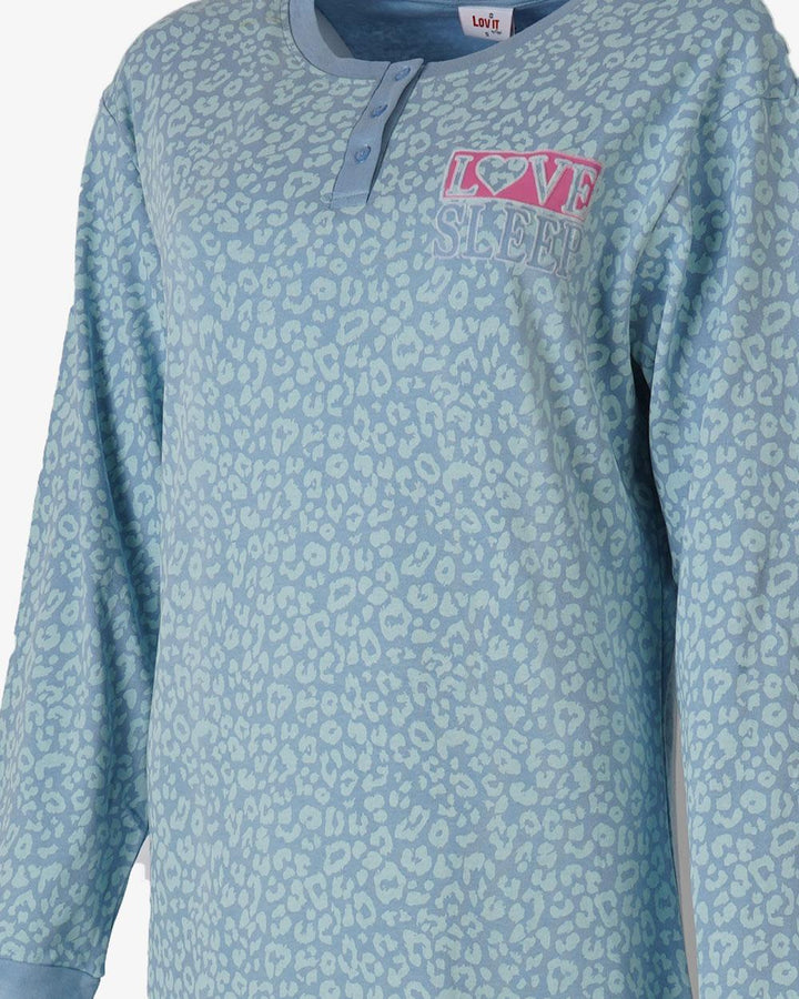 Camicia da Notte Donna Caldo Cotone Lov It