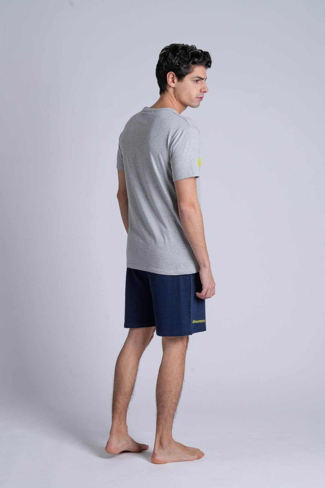 Pigiama Uomo Mezza Manica Jersey Pantalone Corto Felpa Non Garzata - - SUPERGA