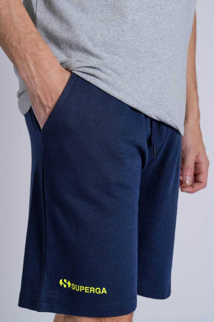 Pigiama Uomo Mezza Manica Jersey Pantalone Corto Felpa Non Garzata - - SUPERGA